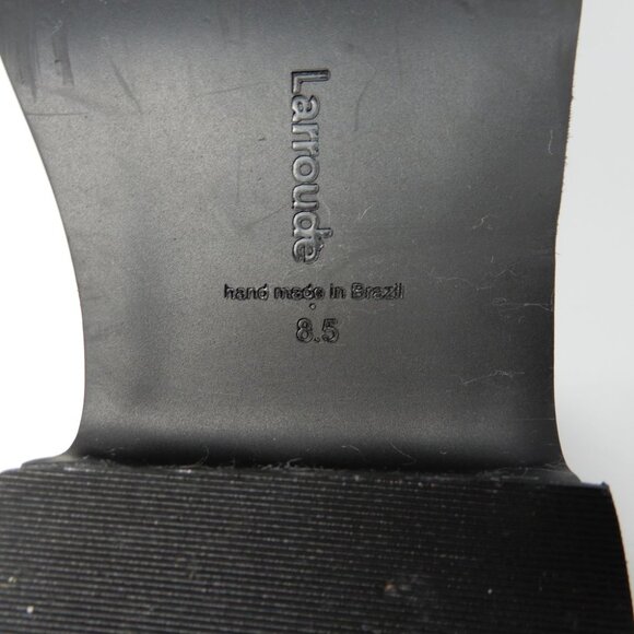 Larroude Miso Flatform Platform CLOGS Slip On Size 8.5 Black Suede Leather EUC - Picture 15 of 16